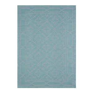 Backyard Bungalow Fifer Zane Area Rug - Aqua and Grey, 5 x 7 ft