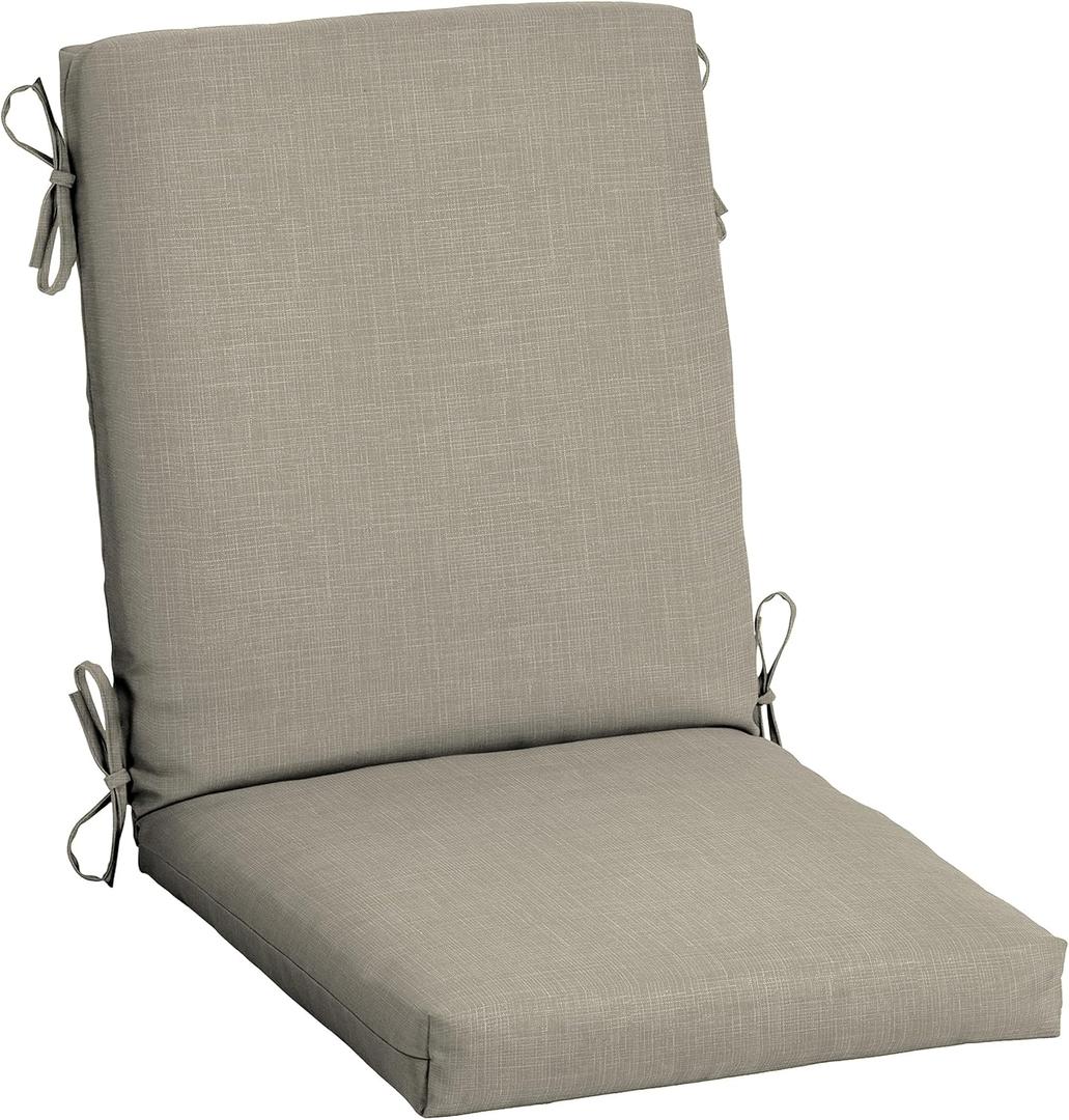 Arden Selections earthFIBER Outdoor Dining Chair Cushion, 20 x 20, Water Repellent, Fade Resistant, 1-Piece Cushion for Dining Chairs 20 x 20, Sandbar Taupe Texture