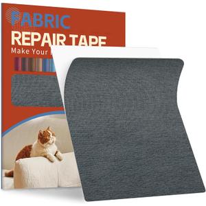 Linen Fabric Repair Tape Kit, 8.3" x 11" Self-Adhesive Couch Patch Repair Fabric Patches for Furniture, Clothes, Upholstery, Carpets, Chairs, Sofas, Pillows Darker Grey
