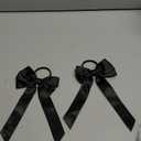 Satin Bow Napkin Rings for Holiday Table Decor, Christmas, Wedding, Party Dining (Black, 2 pcs)