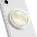 OnTheGrip Cute Natural Seashell Design Round Shape Collapsible Mobile Phone Grip Stand Holder for Smartphone Tablet Cell Phone Accessory (Crme)