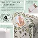 Cat Tissue Box Holder, Sage Green Floral Leather Tissue Box Cover Square, Paper Napkins Everyday Dispenser Accessories for Bathroom Vanity Countertop Night Stands Kitchen Office Home Decor