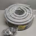 Elecoman 1 inch 100ft Liquid-Tight Conduit and Connector Kit,Flexible Non-Metallic Liquid Tight Electrical Conduit Kit with 5 Straight and 3 90-Degree Conduit Connector Fittings,1in. Dia