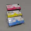 Miss Deer 951XL Color Ink Cartridges 3 Pack,Compatible Replacement Ink for Hp 950 951 Ink Cartridges Combo Pack, Work for Officejet Pro 8610 8600 8620 8625 8100 Printers