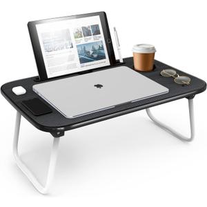 Laptop Bed Tray Table, Laptop Stand, Portable Lap Desks with Foldable Legs, Reading Desk for Sofa Couch Floor - Small