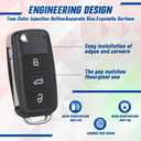 Key Fob Keyless Entry Remote Compatible with VW Volkswagen 2011-2016 CC Eos Golf GTI Jetta Tiguan Touareg/2012-2016 Beetle Passat Passat CC NBG010180T 4 Buttons Flip Key, 2-Pack