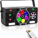 DJ Party Lights, 80W 6IN1 LED DJ Disco Light DMX & Remote Control, RGBW Bee-Eye Effect - Multi Patterns - White Strobe Effect, Sound Activated Stage Light for Wedding Dance Gig Bar Rave