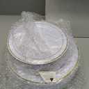 I00000 102 Pieces Gold Plastic Plates, Disposable Party Plates White Gold Rim, 51 Disposable Gold Dinner Plates 10.25 Inch and 51 Disposable Dessert Appetizer Elegant Fancy Wedding Plates 7.5 Inch