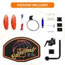 Jumpfly Trampoline Basketball Hoop Attachment, Basketball Hoop for Trampoline Easy to Install, Universal Trampoline Accessories Fits Straight Pole & Curved Pole with Mini Balls & Pump