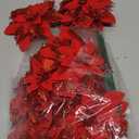 FurRain Christmas Poinsettia Artificial Flowers Decorations 5.5" Christmas Tree Wreaths Garland Decoration 12 Pcs Glitter Flowers Picks Decor for Xmas New Year Wedding Party Ornaments (Red)