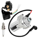 GREHUA 3 Bolt Starter Motor & Solenoid Relay Compatible with Tao tao Coolster 125cc 110cc 50cc Coleman Kazuma Baja Vitacci 4 Wheeler Quad Chinese ATV Parts Sandrail Roketa SSR Lifan Go Kart Pit Bike