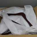 HOUSE DAY Wood Suit Hangers for Men, Wide Shoulder Wooden Hangers with Non Slip Pants Bar, Smooth Retro Finish 360 Swivel Hook Solid Wood Coat Hangers for Heavy Clothes Hanger 6 Pack (Cherry Wood)