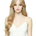 Blonde Wig for Women Long Strawberry Blonde Wavy Wigs with Bangs Mix Platinum blonde Layered Synthetic Fluffy Wig Halloween,Costume,Cosplay,Daily Use
