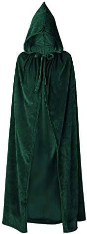 Century Star Women's Full Length Velvet Hooded Cape - Unisex Cloak for Halloween Christmas Costumes Party 150