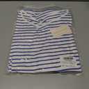 LilyCoco 3/4 Length Sleeve Womens Tops Boat Neck Striped Shirt Long Cotton Tshirts Blue Medium (M)