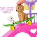 Barbie Chelsea Doll & Skate Park Playset with 2 Puppies, Skate Ramp, Scooter & 15+ Accessories, Brunette Small Doll with Blue Eyes