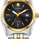 Citizen Women's Eco-Drive Corso Classic Watch (Silver/Gold Tone Bracelet & Black Dial)