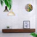 Sunflower Kitchen Decor Round Wall Clock 14 Inch Silent Non Ticking Battery Operated Wood Clock for Bedroom Bathroom Living Room