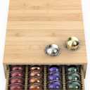 for Nespresso Vertuo Capsules (NV140) - Premium Bamboo Coffee Pod Drawer, 40 Big or 52 Small Vertuoline Pods Organizer Holder - 15.6'' Deep by 3.9'' High (Natural)
