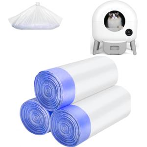 2 x 60 Count Cat Litter Box Liners, Heavy Duty for Self Cleaning Litter Box1113 (blue-white1.1)