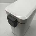 2.6 Gallon- Rectangular Small Steel Step Trash Can Wastebasket,Stainless Steel Bathroom Slim Profile Trash Can,White 10 Liter Garbage Container Bin for Bathroom,Living Room,Office and Kitchen