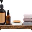 2pcs Wood Pedestal Stand, Wooden Riser Soap Tray for Kitchen Counter Sink Stand Decorative Rustic Bathroom Dishes Table Decor (12 * 7inch)