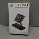 6 in 1 Wireless Charger for Apple Multiple Devices, Charging Station with Clock &7 Color Ambient Light, Foldable Rotate Stand for iPad, for iPhone17/16/15 Series, Support for Apple Watch11/10 AirPods4