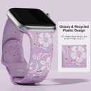 3 x Engraved Band for Apple Watch Band 38mm 40mm 41mm 42mm 44mm 45mm 46mm 49mm Women, Recycled Plastic Band for iWatch Series SE Ultra 10 9 8 7 6 5 4 3 2 (light purple)