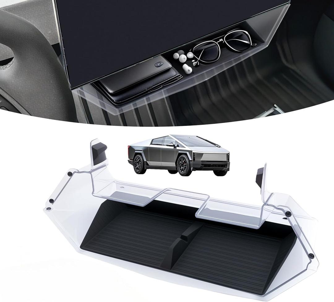 Center Console Organizer Tray Compatible with Tesla Cybertruck 2023 2024 2025  Under Screen Storage Box for Phone, Glasses, Wallet, Earbuds  Interior Accessories Holder