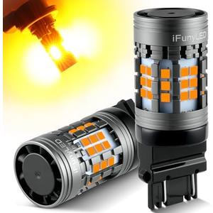 iFunyLED 2PCS 3157 LED Bulb, Super bright 3156 3056 3057 3047 3457 4157 LED, Anti Hyper Flash CANBUS Error Free, Replacement Light Kit Set for Car Turn Signal Blinker Lights - Amber