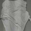 Viottiset Women's Ruched High Cut One Piece Swimsuit Tummy Control Bathing Suit Monokini (Large, White)