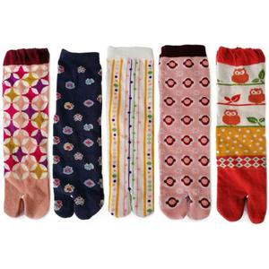 Women Toe Socks Tabi Ankle Sock Colorful Two Toe Finger Flip Flop Socks for Womens Girls (One Size)