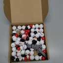 180 Piece DIY Christmas Crafts for Adults Snowman Wooden Bead for Crafts Winter Wooden Bead Christmas Buffalo Plaid Wood Round Print Beads with DIY Twine Scarf (Vivid Color)