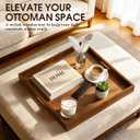 MAONAME Extra Large Ottoman Tray, 24" Square Black Walnut Wood Serving Tray