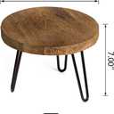 Plant Stand Indoor Outdoor Wood Mid Century Plant Stand for Indoor Plants, Modern Plant Table Round Plant Stool, Boho Rustic Wooden Stool for Plant Pot Hol (L)