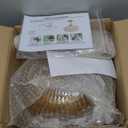 KCO Lighting Amber Bubble Glass Ceiling Light Mid Century Modern Semi Flush Mount Ceiling Lights Farmhouse Gold Flush Mount Ceiling Light Fixture Large for Hallway Entryway Porch