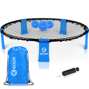 GOOX Outdoor Beach Ball Games with Carrying Bag, 3 Balls, Net and Strip Light (ONLY for Light Up Set)- Played Outdoors, Indoors, Beach, Lawn, Yard and Park 