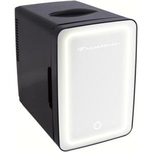 Frigidaire Mini Personal Fridge Cooler, LED Lighted Mirror, 6.5L Capacity, 9 Cans, 100% Freon-Free & Eco Friendly, for Makeup, Skincare, Portable, Black, standard