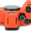 Rieibi Accessory for Sony A7RV Case, Soft Silicone Protective Case for Sony A7R5/A7R V/Alpha 7R V/A7RV/A7R 5/A7RM5 Digital Camera, Lightweight A7 RV Camera Case Grip Body Skin - Orange