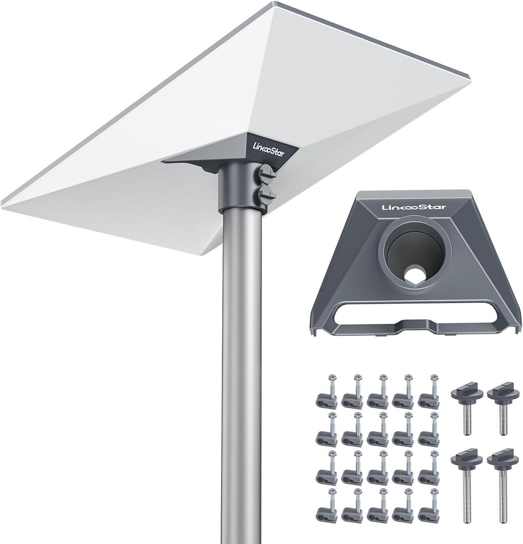 Starlink Gen 3 Mount, Starlink Gen 3 Pipe Adapter Mount, Aluminum Alloy Starlink Pole Mount Weather-Resistant Mounting Kit Compatible with Starlink Standard Dish V3 Kit Accessories Linkoostar