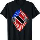 Trinidad and Tobago American Trini Flag Roots Trinidadian T-Shirt, Small
