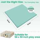 Inaya Baby Play Mat Vegan Leather 50x50, Waterproof - Wipeable, Soft and Thick Foam Cushioned Floor Mat for Babies and Toddlers, Ideal for Crawling, Tummy Time, Playpen & Diaper Change, Stylish Green