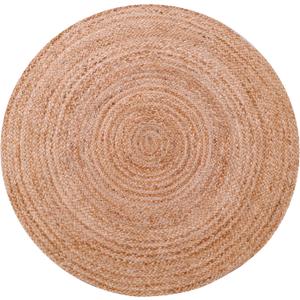 Tepo Round Jute Rug 3 ft, Braided Area Rug for Kitchen, Living Room and Bedroom, 100% Natural Rustic Hand Woven Rug, Jute Round Rug
