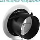 HG Power 6 Inch Soffit Air Vent Cover Adjustable - 8 Pack White ABS Round Ceiling Vent for Living Room, Attic, Bathroom, Kitchen Ventilation - Opening Size 5.66"