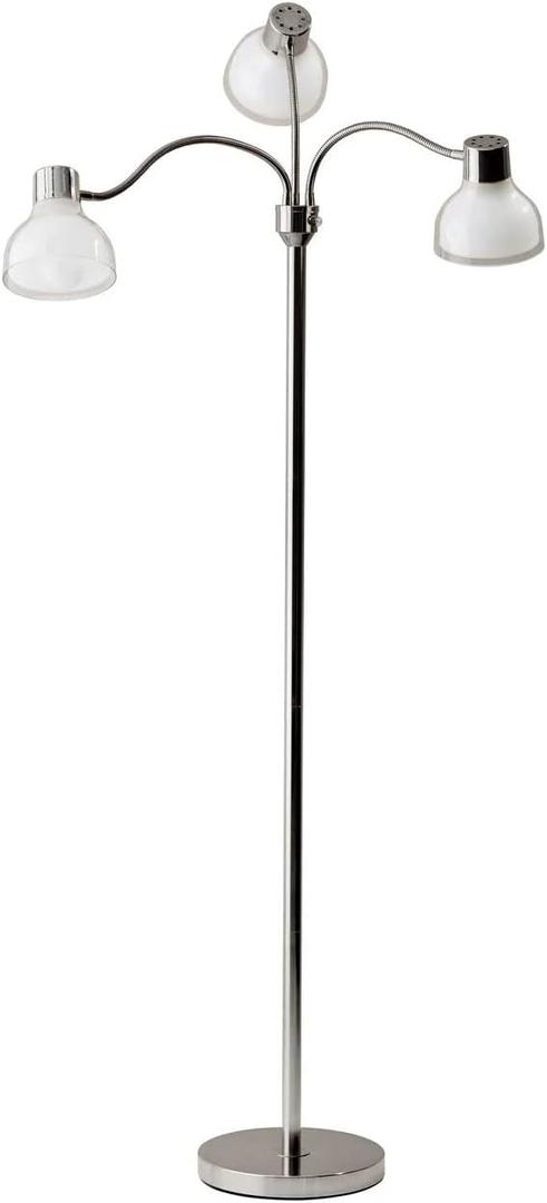 Adesso 3577-22 Vivian Floor Lamp, 60.25 in, 60W Type A Bulb (Not Included), Brushed Steel, 1