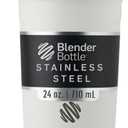 BlenderBottle Strada Shaker Cup Insulated Stainless Steel Water Bottle with Wire Whisk, 24Ounce, White