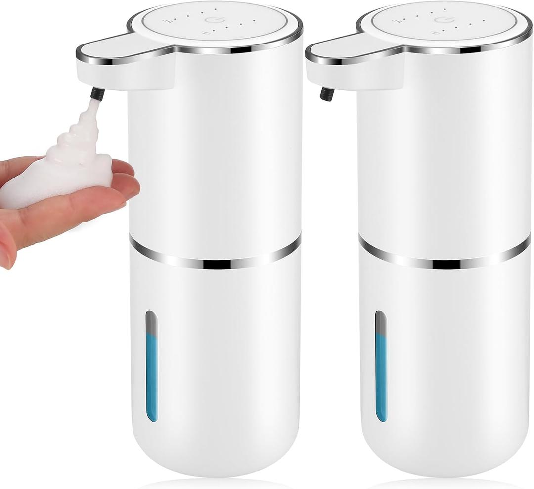 1 Pack Automatic Soap Dispensers,13.4oz/380ml USB Touchless Automatic Foaming Soap Dispenser,Rechargeabled Wall Mounted Smart Soap Dispenser for Bathroom Kitchen Dish Soap (White)