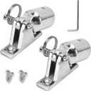 Bimini Top Hardware, Deck Hinge with Quick Release Pin, Eye End Cap, 316 Stainless Steel (2 Pair) (7/8 INCH)