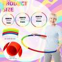 Syhood 12 Pcs Toy Color Hoop Plastic Detachable Adjustable Hoop Light Weight Exercise Fitness Equipment Toy Waist Ring for Adult Party, 3 Sizes(Green, Pink, Yellow, Dark Blue)