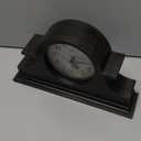 OCEST Vintage Farmhouse Mantel Clock - 13 x 7 Inch Quartz Gilt Finish Battery Operated, Plastic Napoleon Classic Desk & Shelf Dcor for Living Room Office Tabletop Bedroom (Walnut Brown)